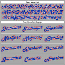 Load image into Gallery viewer, Custom Gray Royal-Red Authentic Baseball Jersey
