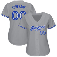 Load image into Gallery viewer, Custom Gray Royal-White Authentic Baseball Jersey
