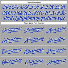 Load image into Gallery viewer, Custom Gray Royal-White Authentic Baseball Jersey
