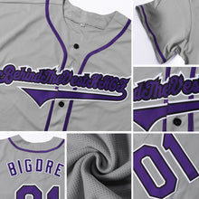 Load image into Gallery viewer, Custom Gray Royal-White Authentic Baseball Jersey
