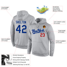 Load image into Gallery viewer, Custom Stitched Gray Royal-Red Sports Pullover Sweatshirt Hoodie
