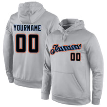 Load image into Gallery viewer, Custom Stitched Gray Black-Orange Sports Pullover Sweatshirt Hoodie
