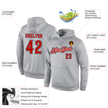 Load image into Gallery viewer, Custom Stitched Gray Orange-Black Sports Pullover Sweatshirt Hoodie
