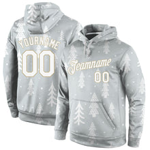 Load image into Gallery viewer, Custom Stitched Gray White-Old Gold Christmas 3D Sports Pullover Sweatshirt Hoodie
