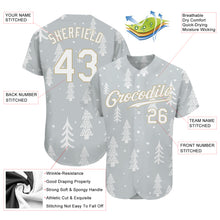 Load image into Gallery viewer, Custom Gray White-Old Gold Christmas 3D Authentic Baseball Jersey
