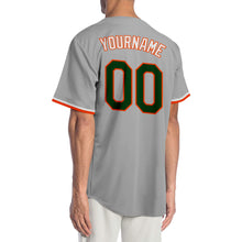 Load image into Gallery viewer, Custom Gray Green-Orange Authentic Baseball Jersey
