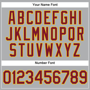 Custom Gray Crimson-Gold Authentic Baseball Jersey