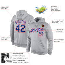 Load image into Gallery viewer, Custom Stitched Gray Royal-Red Sports Pullover Sweatshirt Hoodie
