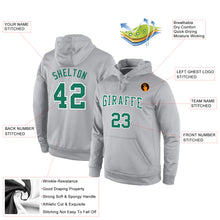 Load image into Gallery viewer, Custom Stitched Gray Kelly Green-White Sports Pullover Sweatshirt Hoodie
