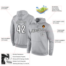 Load image into Gallery viewer, Custom Stitched Gray White-Black Sports Pullover Sweatshirt Hoodie
