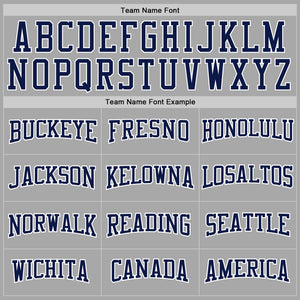 Custom Stitched Gray Navy-White Sports Pullover Sweatshirt Hoodie