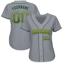 Load image into Gallery viewer, Custom Gray Green-Gold Authentic Drift Fashion Baseball Jersey
