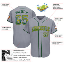 Load image into Gallery viewer, Custom Gray Green-Gold Authentic Drift Fashion Baseball Jersey
