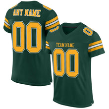 Load image into Gallery viewer, Custom Green Gold-White Mesh Authentic Football Jersey
