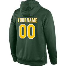 Load image into Gallery viewer, Custom Stitched Green Gold-White Sports Pullover Sweatshirt Hoodie
