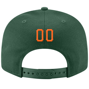 Custom Green Orange-White Stitched Adjustable Snapback Hat