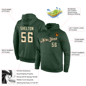 Custom Stitched Green Cream-Black Sports Pullover Sweatshirt Hoodie