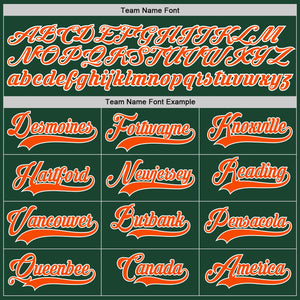 Custom Green Orange-White Authentic Baseball Jersey
