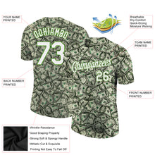 Load image into Gallery viewer, Custom Green White-Neon Green 3D Pattern Design Dollar Performance T-Shirt
