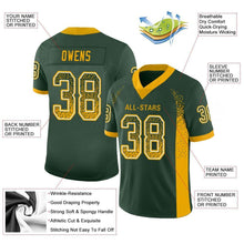 Load image into Gallery viewer, Custom Green Gold-White Mesh Drift Fashion Football Jersey
