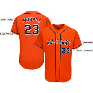 Custom Orange Navy-White Baseball Jersey