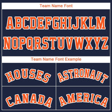 Load image into Gallery viewer, Custom Navy Orange-White Baseball Jersey
