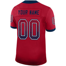 Load image into Gallery viewer, Custom Red Navy-White Mesh Drift Fashion Football Jersey
