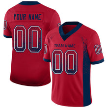 Load image into Gallery viewer, Custom Red Navy-White Mesh Drift Fashion Football Jersey
