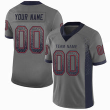 Load image into Gallery viewer, Custom Gray Navy-Red Mesh Drift Fashion Football Jersey
