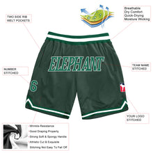 Load image into Gallery viewer, Custom Hunter Green Kelly Green-White Authentic Throwback Basketball Shorts
