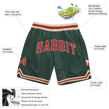 Load image into Gallery viewer, Custom Hunter Green Red-Cream Authentic Throwback Basketball Shorts
