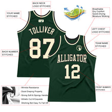 Load image into Gallery viewer, Custom Hunter Green Cream-Black Authentic Throwback Basketball Jersey
