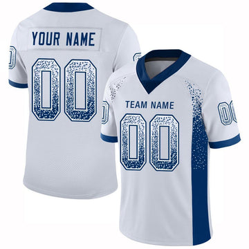 Custom White Royal Drift Fashion Football Jersey