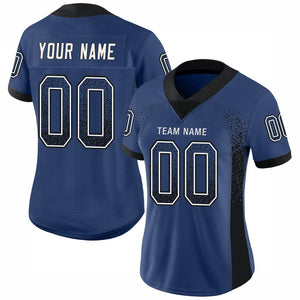 Custom Royal Black-White Mesh Drift Fashion Football Jersey