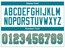 Load image into Gallery viewer, Custom Light Gray Teal-Old Gold Mesh Drift Fashion Football Jersey

