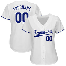 Load image into Gallery viewer, Custom White Royal Baseball Jersey
