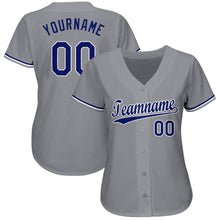 Load image into Gallery viewer, Custom Gray Royal-White Baseball Jersey
