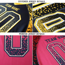 Load image into Gallery viewer, Custom Gold Scarlet-Black Mesh Drift Fashion Football Jersey
