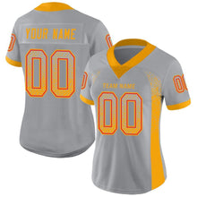 Load image into Gallery viewer, Custom Light Gray Gold-Scarlet Mesh Drift Fashion Football Jersey
