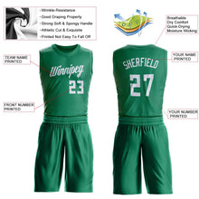 Load image into Gallery viewer, Custom Kelly Green White Round Neck Suit Basketball Jersey
