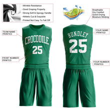 Load image into Gallery viewer, Custom Kelly Green White Round Neck Suit Basketball Jersey
