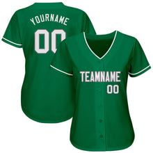 Load image into Gallery viewer, Custom Kelly Green White-Gray Authentic St. Patrick&#39;s Day Baseball Jersey
