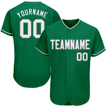 Load image into Gallery viewer, Custom Kelly Green White-Gray Authentic St. Patrick&#39;s Day Baseball Jersey
