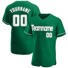 Load image into Gallery viewer, Custom Kelly Green White-Gray Authentic St. Patrick&#39;s Day Baseball Jersey
