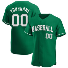 Load image into Gallery viewer, Custom Kelly Green White-Gray Authentic St. Patrick&#39;s Day Baseball Jersey
