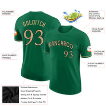 Load image into Gallery viewer, Custom Kelly Green Old Gold-Black Performance T-Shirt
