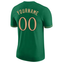 Load image into Gallery viewer, Custom Kelly Green Old Gold-Black Performance T-Shirt
