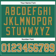 Load image into Gallery viewer, Custom Kelly Green Old Gold-White Authentic Throwback Basketball Jersey
