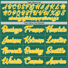Load image into Gallery viewer, Custom Kelly Green Gold-White Authentic Throwback Basketball Jersey
