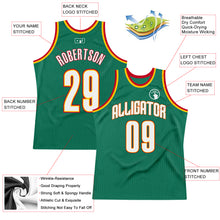 Load image into Gallery viewer, Custom Kelly Green White-Gold Authentic Throwback Basketball Jersey
